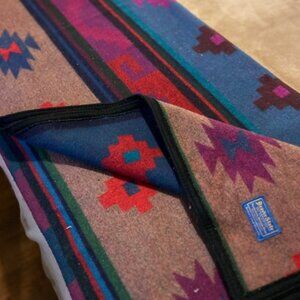 Pendleton blanket 65” X 80”,Retired Taos pattern pure virgin heavier wool, 1972